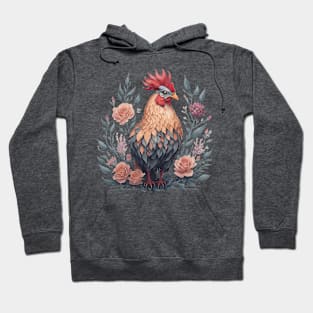 Floral Rooster 1 Hoodie